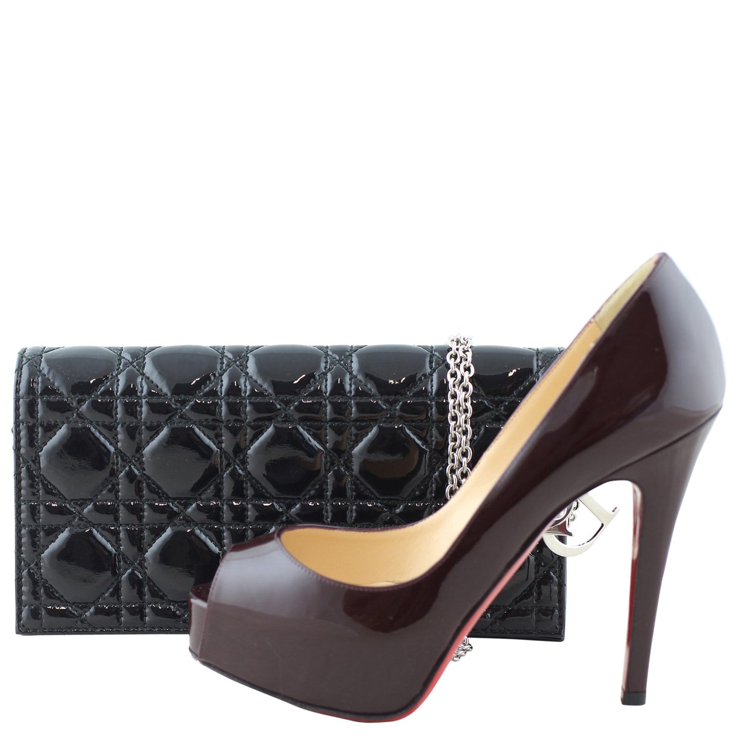 Dior Patent Cannage Clutch Bag