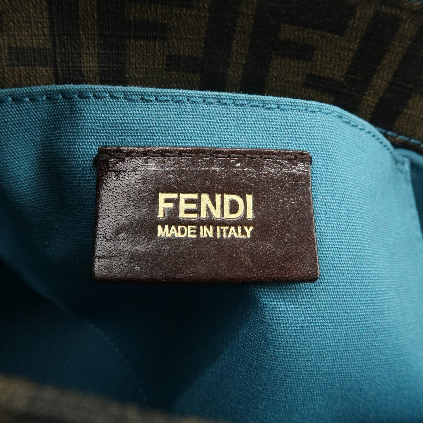 FENDI Zucca PVC Nylon Punching Tote Bag Brown Black 8BH223 d