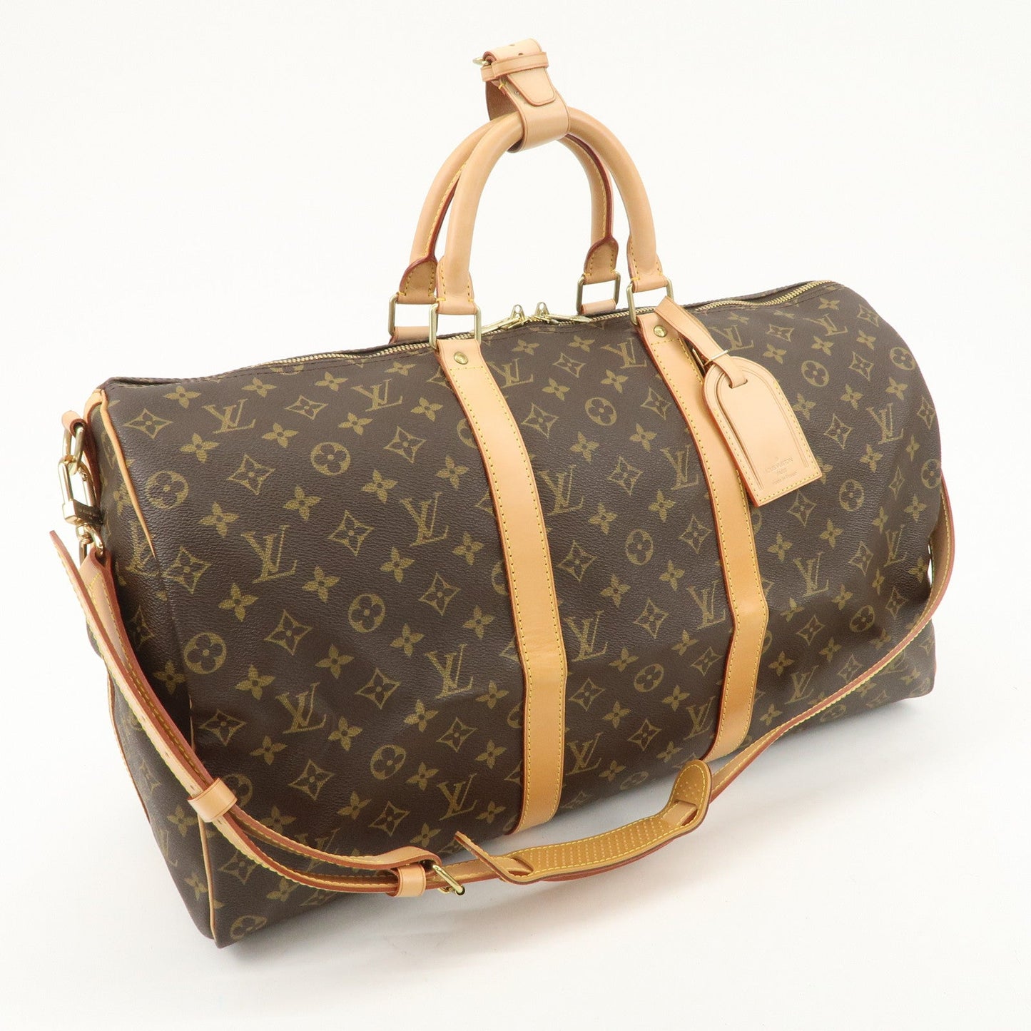 Louis Vuitton Monogram Keep All Bandouliere 50 Boston Bag Brown M41416 d