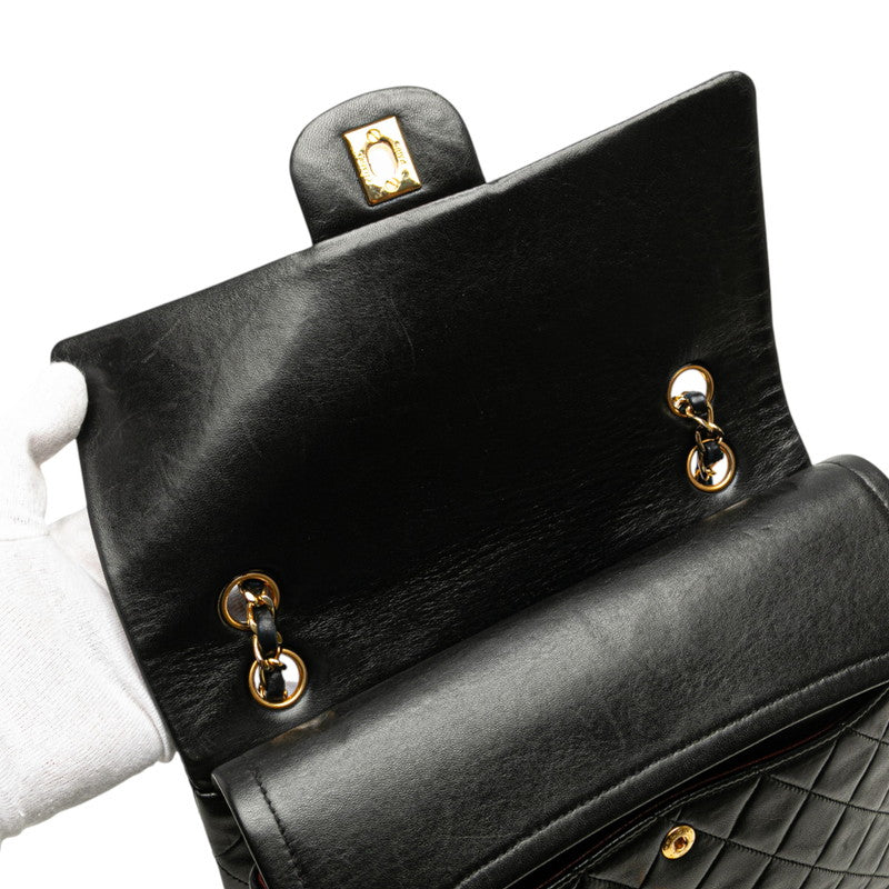 Chanel Coco Mark Double Flap Lambskin Shoulder Bag