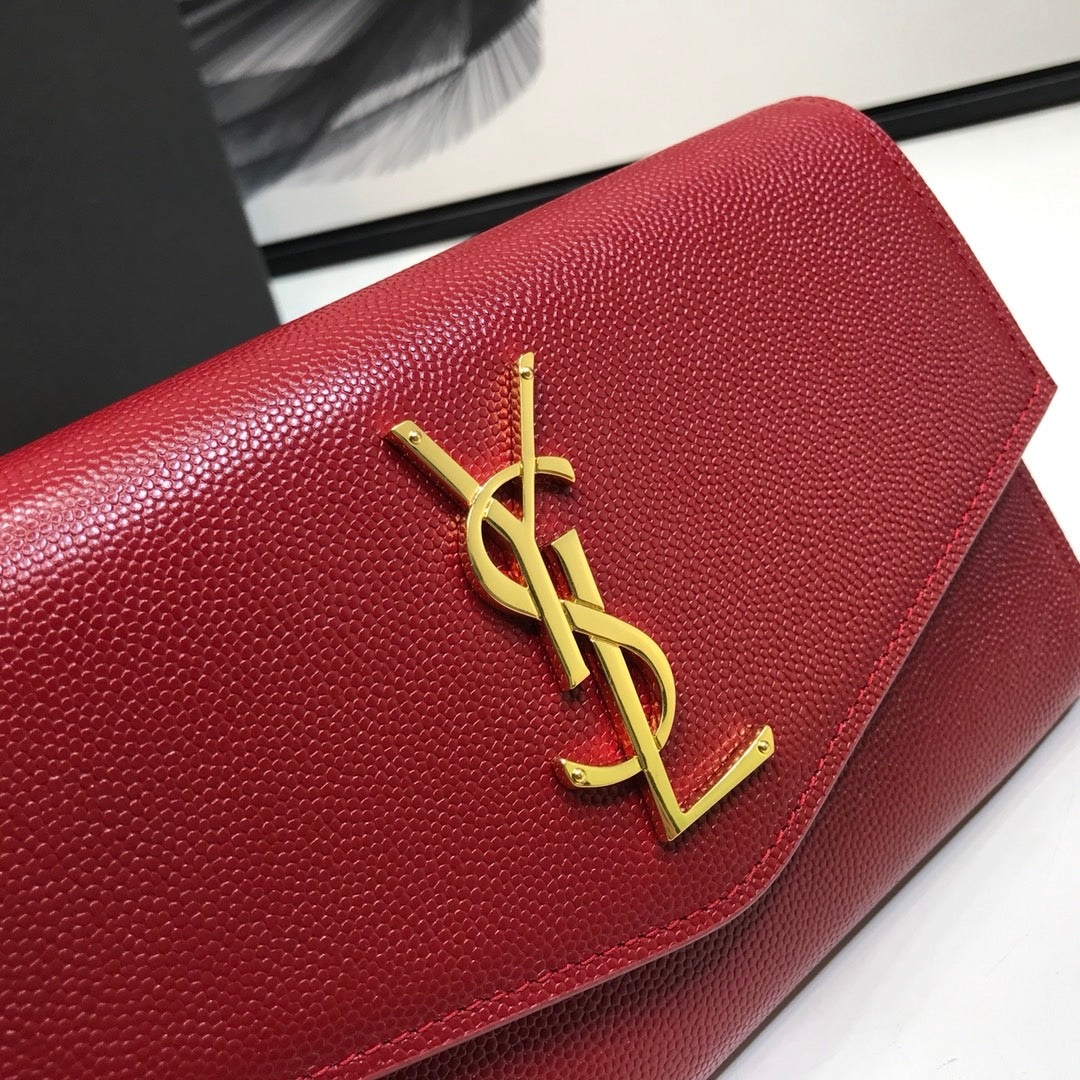 YSSL Uptown Chain Wallet Red For Women 7in/19cm YSL