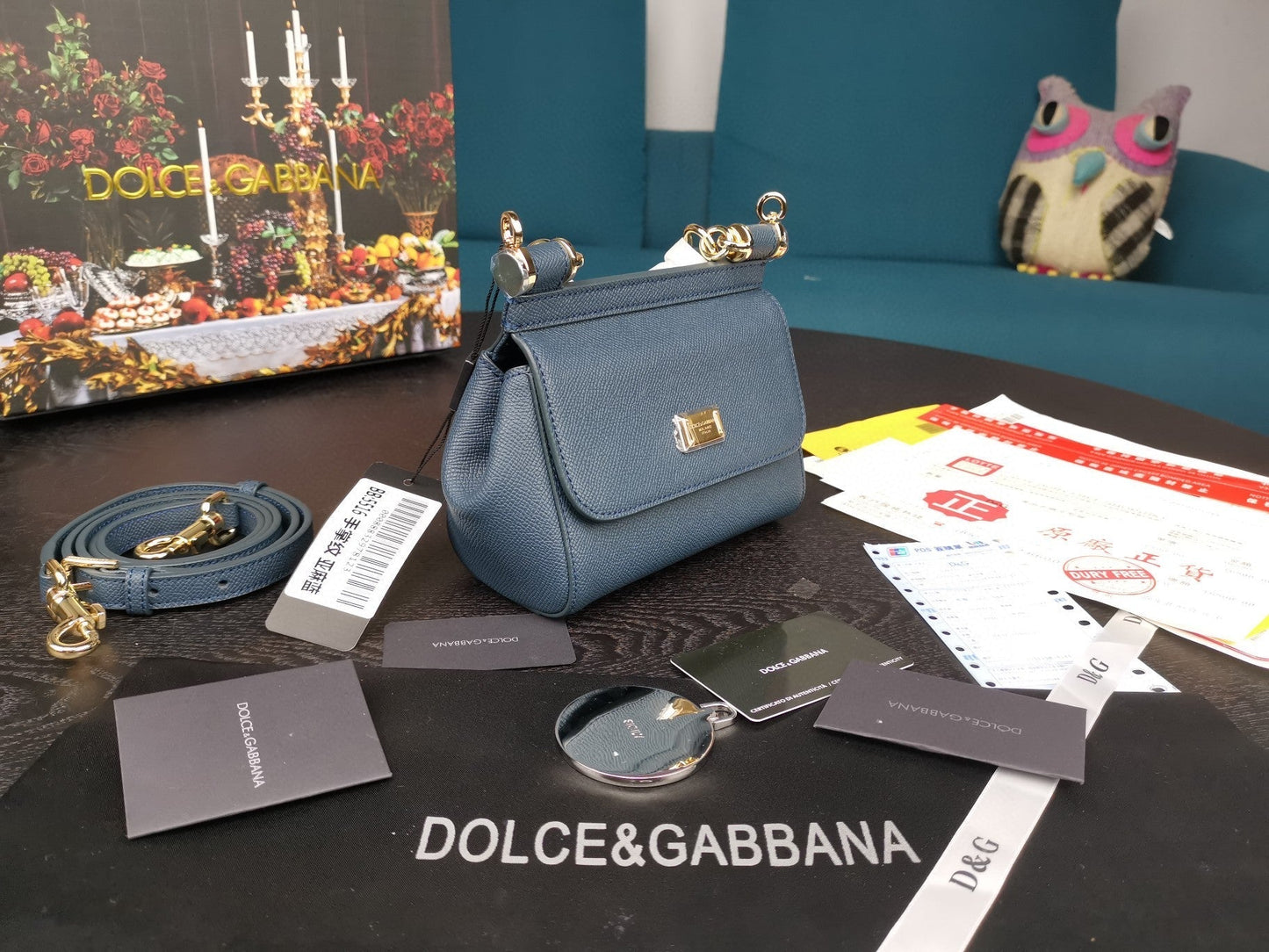 Top Quality Small Sicily Bag In Dauphine Blue For Women 7.5in/19cm Top Quality
