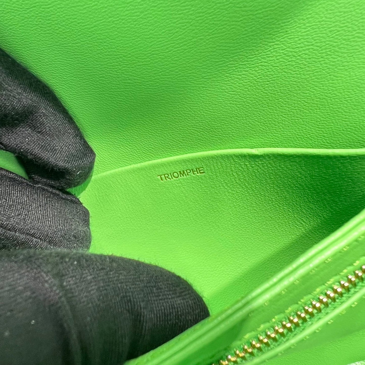 Top Quality Classique Cuir Triomphe Bag Green For Women 9in/22cm