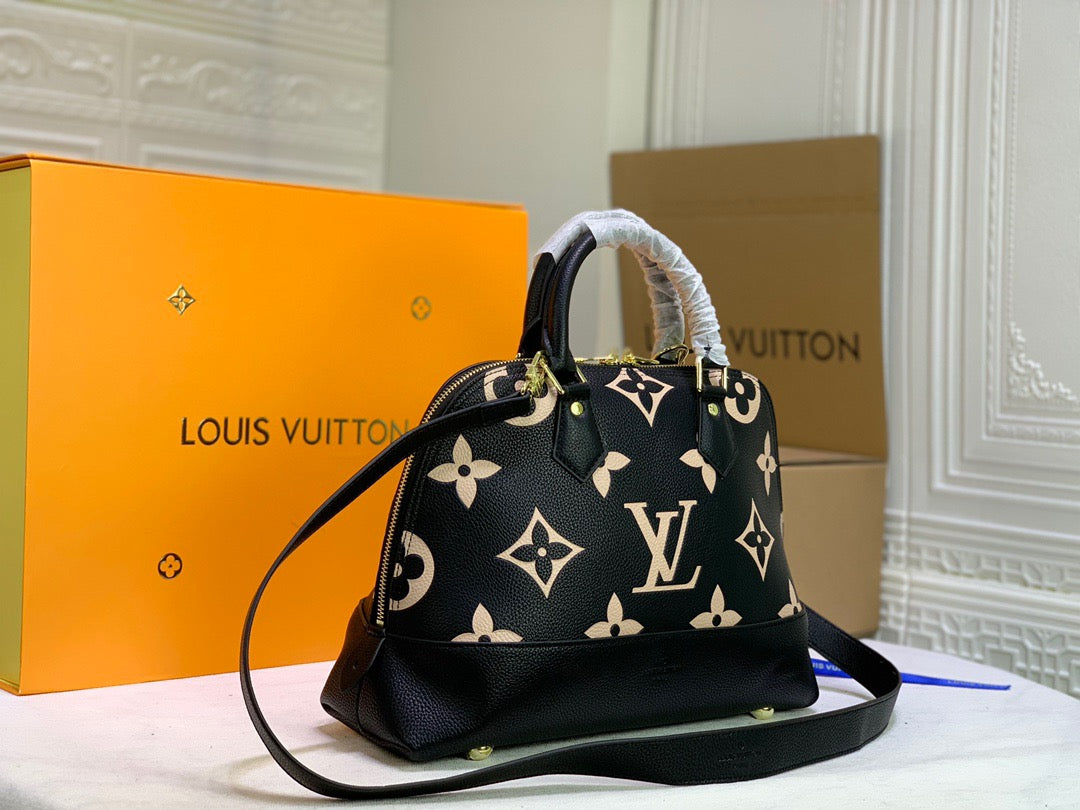 Top Quality Neo Alma PM Monogram Empreinte Black/Beige For Women, Shoulder And Crossbody Bags 13.8in/35cm Top Quality