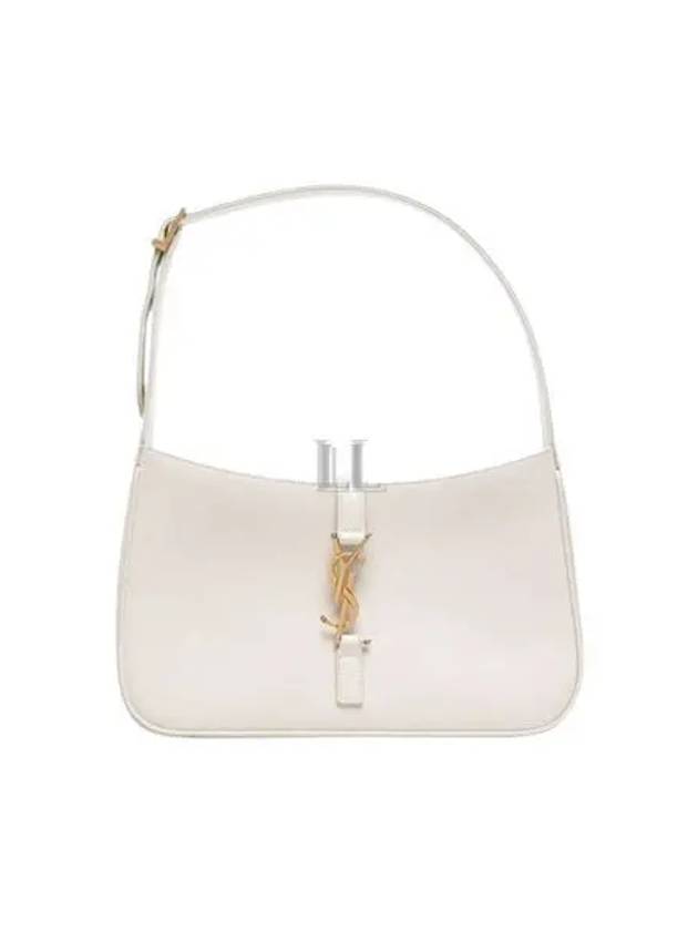 Luxury Saint Laurent Trending 2025 Le 5 A 7 Smooth Leather Hobo Shoulder Bag Blanc