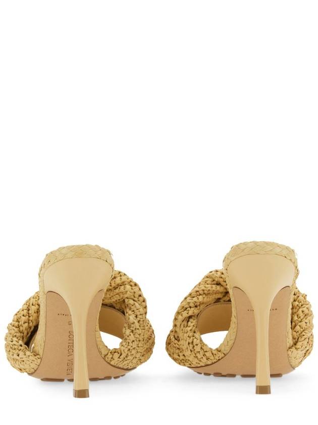 Luxury Bottega Veneta Lido Intrecciato Raffia Mule Beige