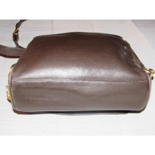 Gucci Brown Leather With Gold Equestrian Accents Cross Body Bag