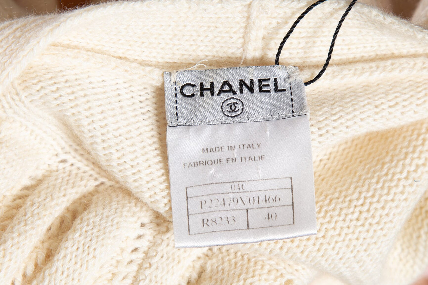 Chanel Ivory & Multicolor Striped Cashmere Cardigan SZ 40
