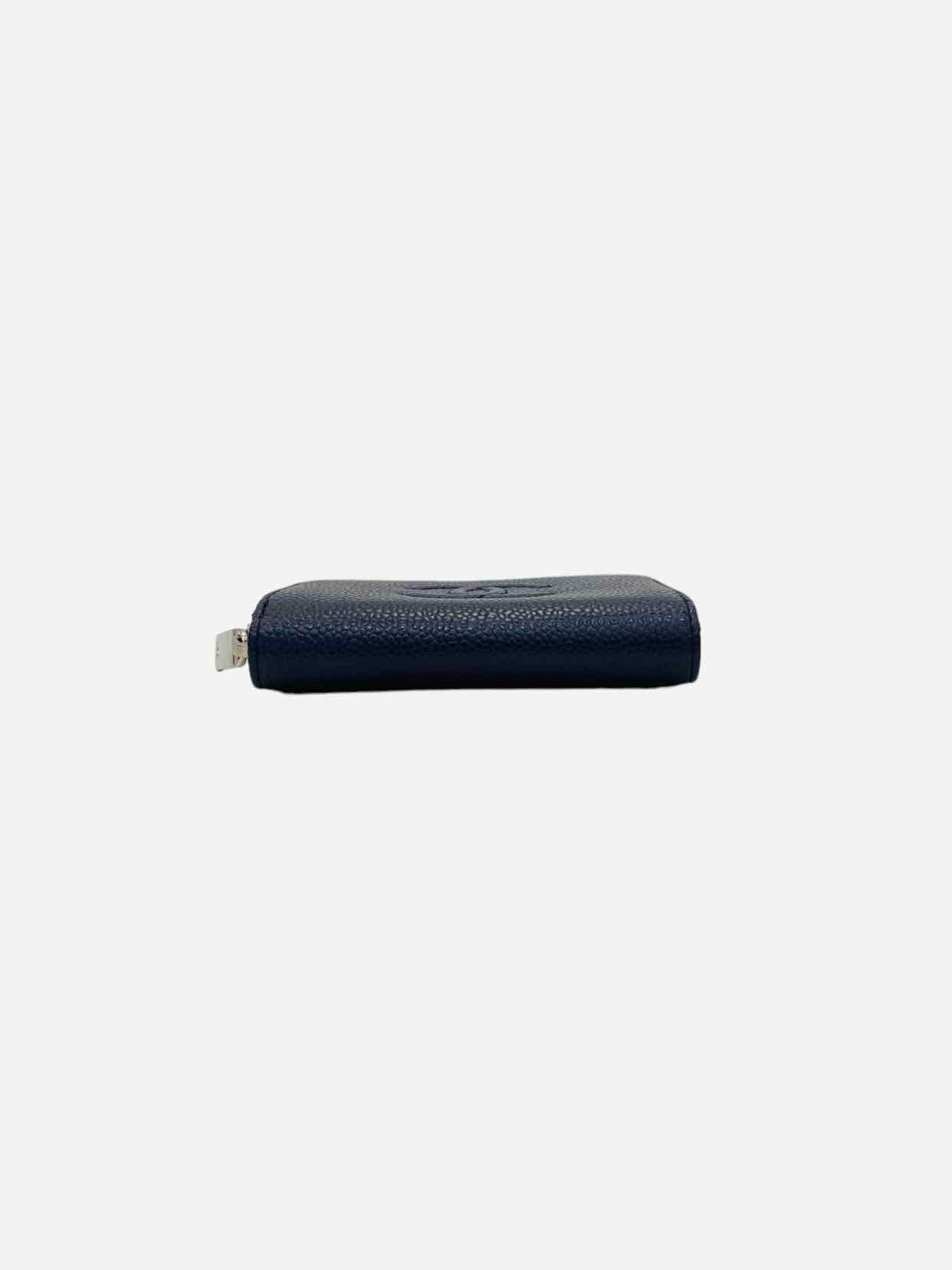 CHANEL CC Timeless Navy Blue Compact Wallet