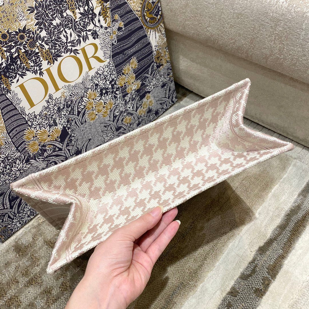 Top Quality MeTop Qualityum Book Tote Pastel Houndstooth Embroidery, Pastel, For Women Womens Handbags, Shoulder Bags, 36cm CD