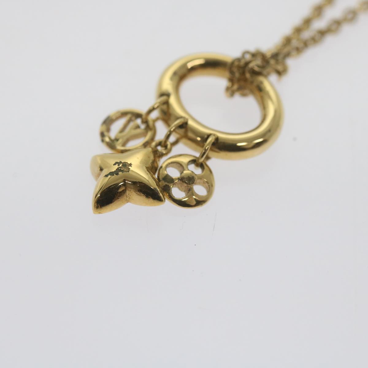LOUIS VUITTON Koriemai Blooming Strass Necklace Gold Tone M00592 LV Auth ep2501