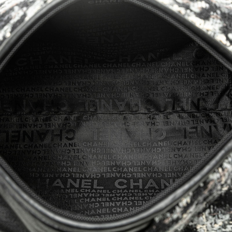 Chanel Camellia Tweed Leather Shoulder Bag