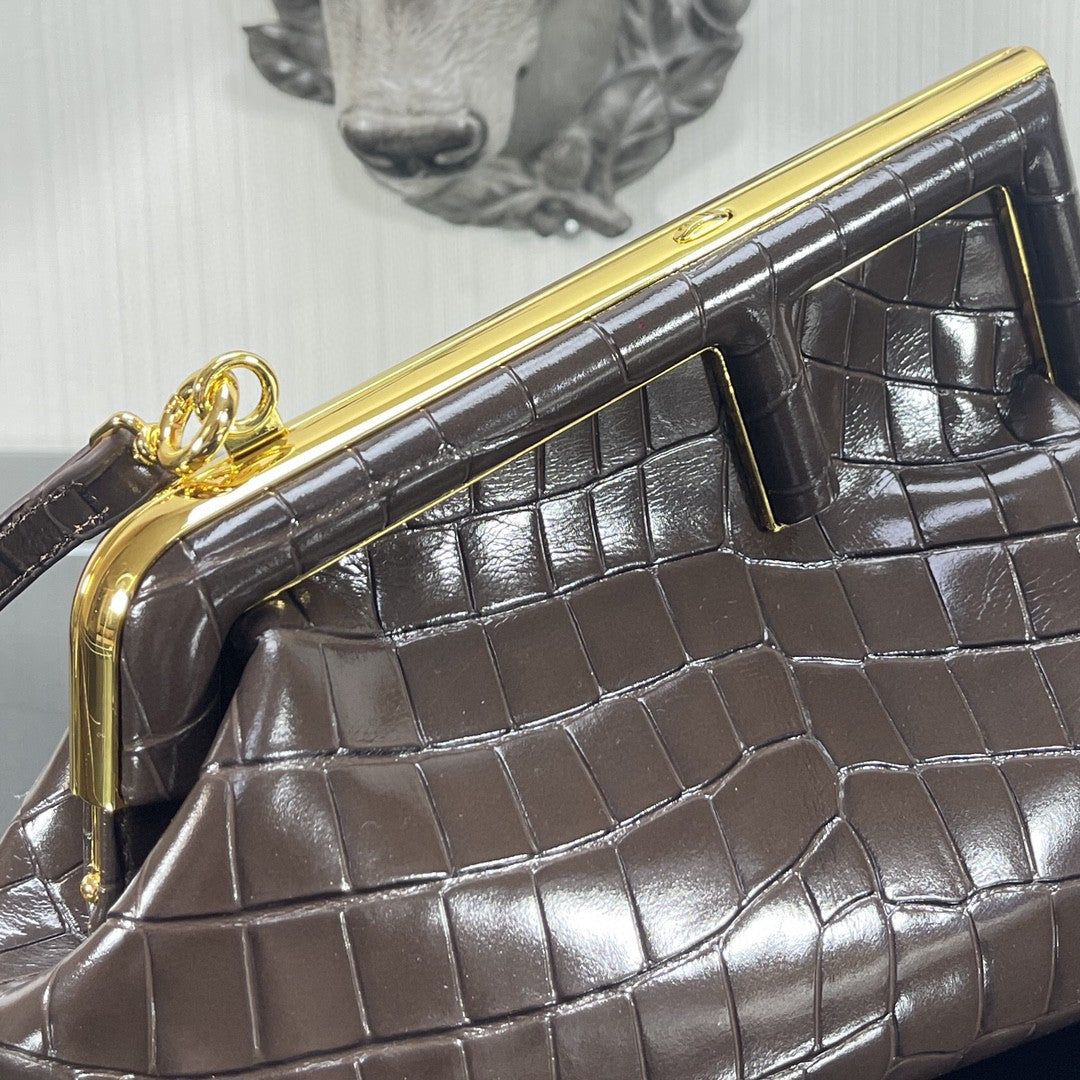 Top QualityTop Quality Top QualityTop Qualityrst Small Gray Crocodile Bag For Woman 26cm/10in