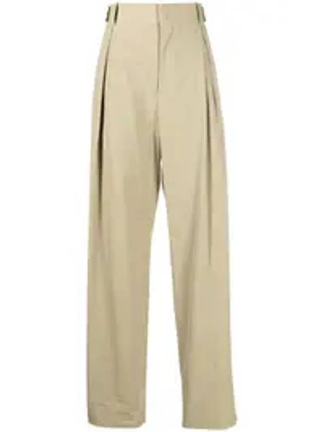 Luxury Bottega Veneta Cotton Straight Pants Beige
