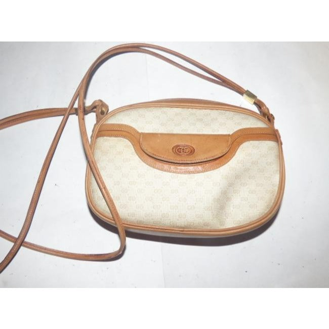 Gucci Camel Small G Logo Print On Ivory Camel Leather
