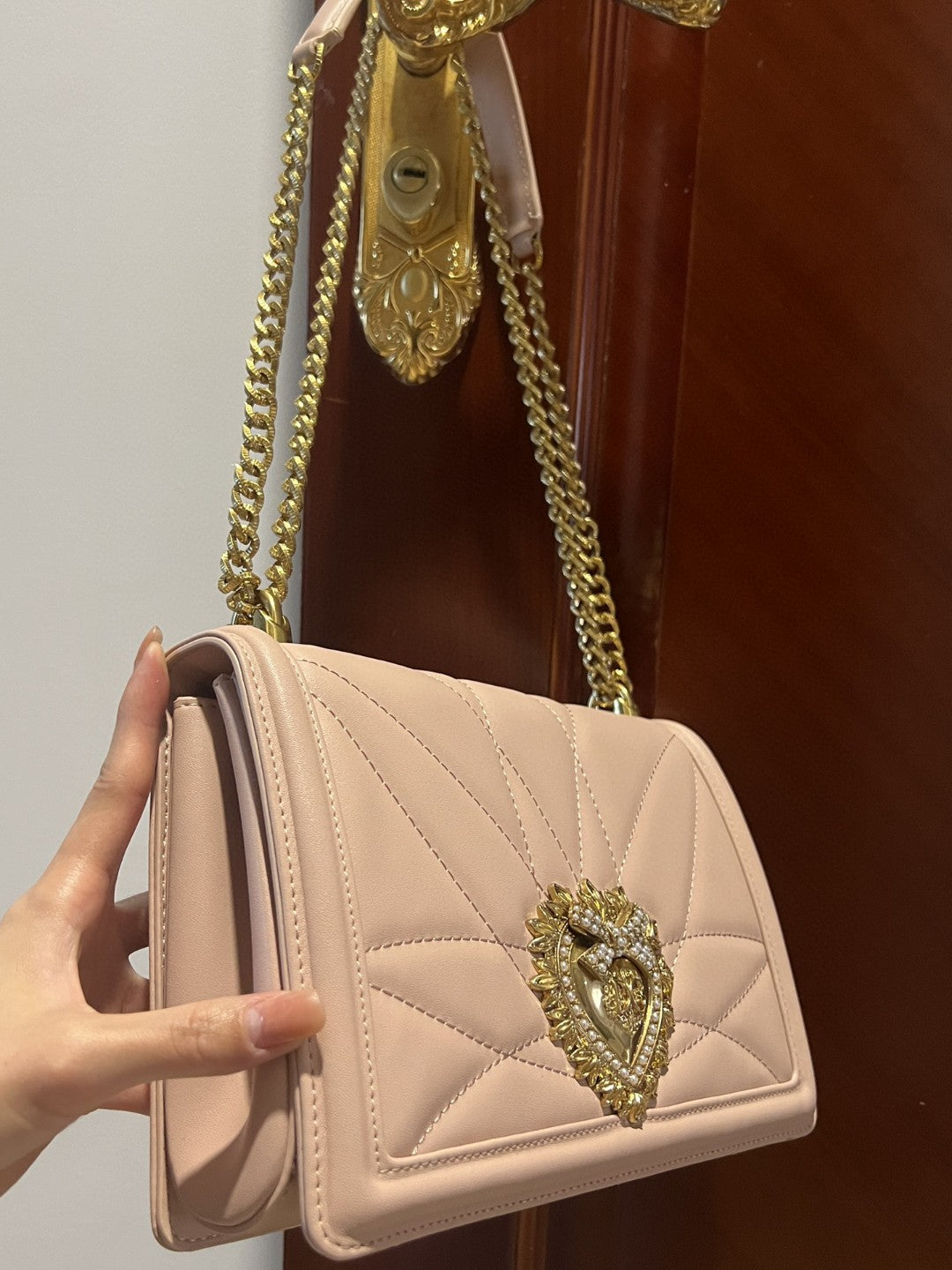 Top Quality Large Devotion Bag In Quilted Nappa Pale Pink For Women 10in/26cm Top Quality Top Quality6651AV96780412
