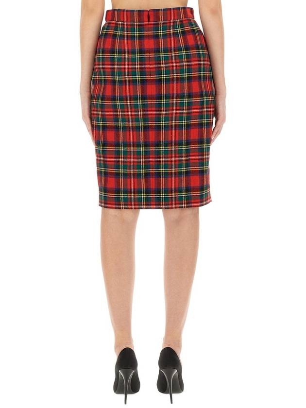 Luxury Saint Laurent Trending 2025 Tartan Motifwool Midi Skirt 763685 Y2H556363 B0010654442