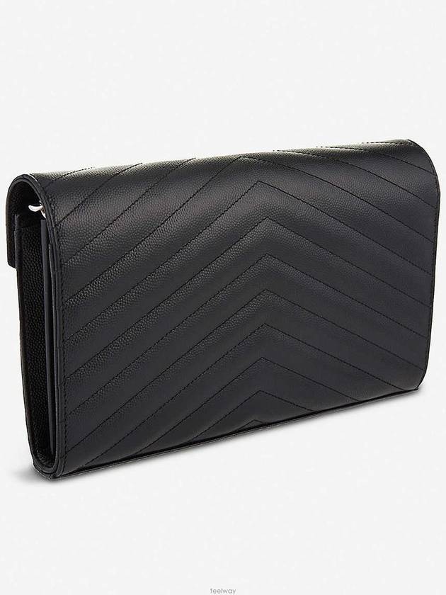 Luxury Saint Laurent Trending 2025 Cassandre Matelasse Chain Cross Bag In Grain de Poudre Embossed Leather Black