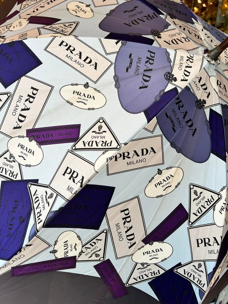 Prada Purple Logo Umbrella
