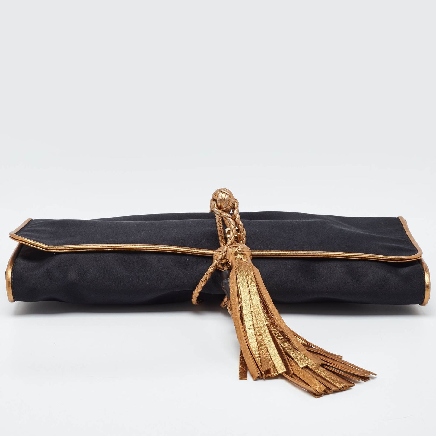 Gucci Satin Malika Tassel Clutch