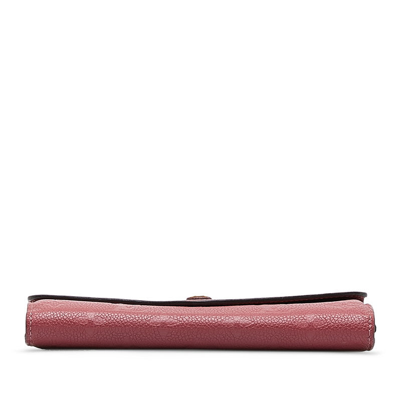 Louis Vuitton Monogram Amplant Portfolio Sarah Long Wallet M62213 Lean Pink Leather Louis Vuitton