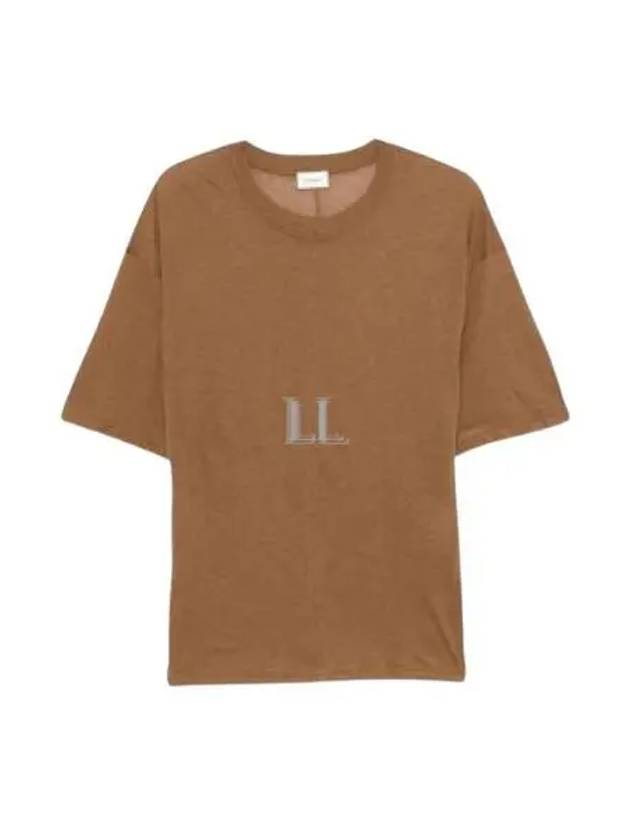 Luxury Saint Laurent Trending 2025 Crew Neck Cotton Short Sleeve T-Shirt Brown