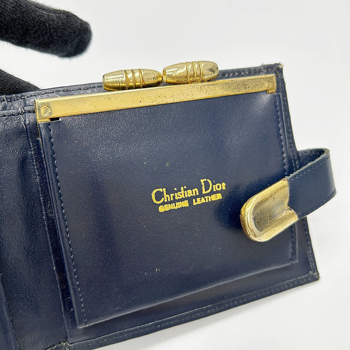 Christian Dior Trotter Logo Jacquard Leather Metal Clasp di8805hh
