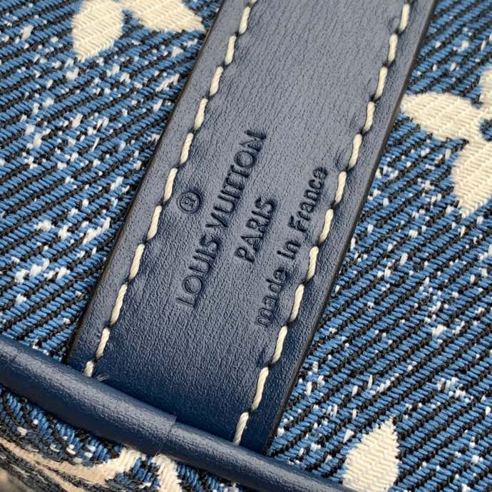 Top Quality Speedy Bandouliere 25 Monogram Denim Jacquard Navy Blue For Women, WoHandbags 9.8in/25cm Top Quality M59609