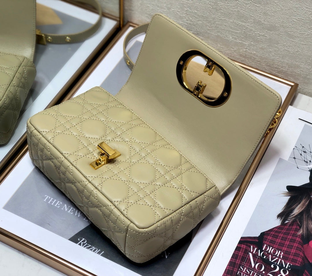 Top Quality Small Caro Bag Beige For Women 8in/20cm CD M9241UWHC_M39U