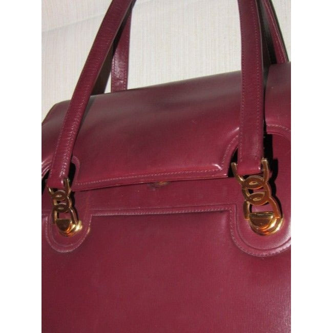 Gucci Burgundy Leather Kelly Style Satchel!