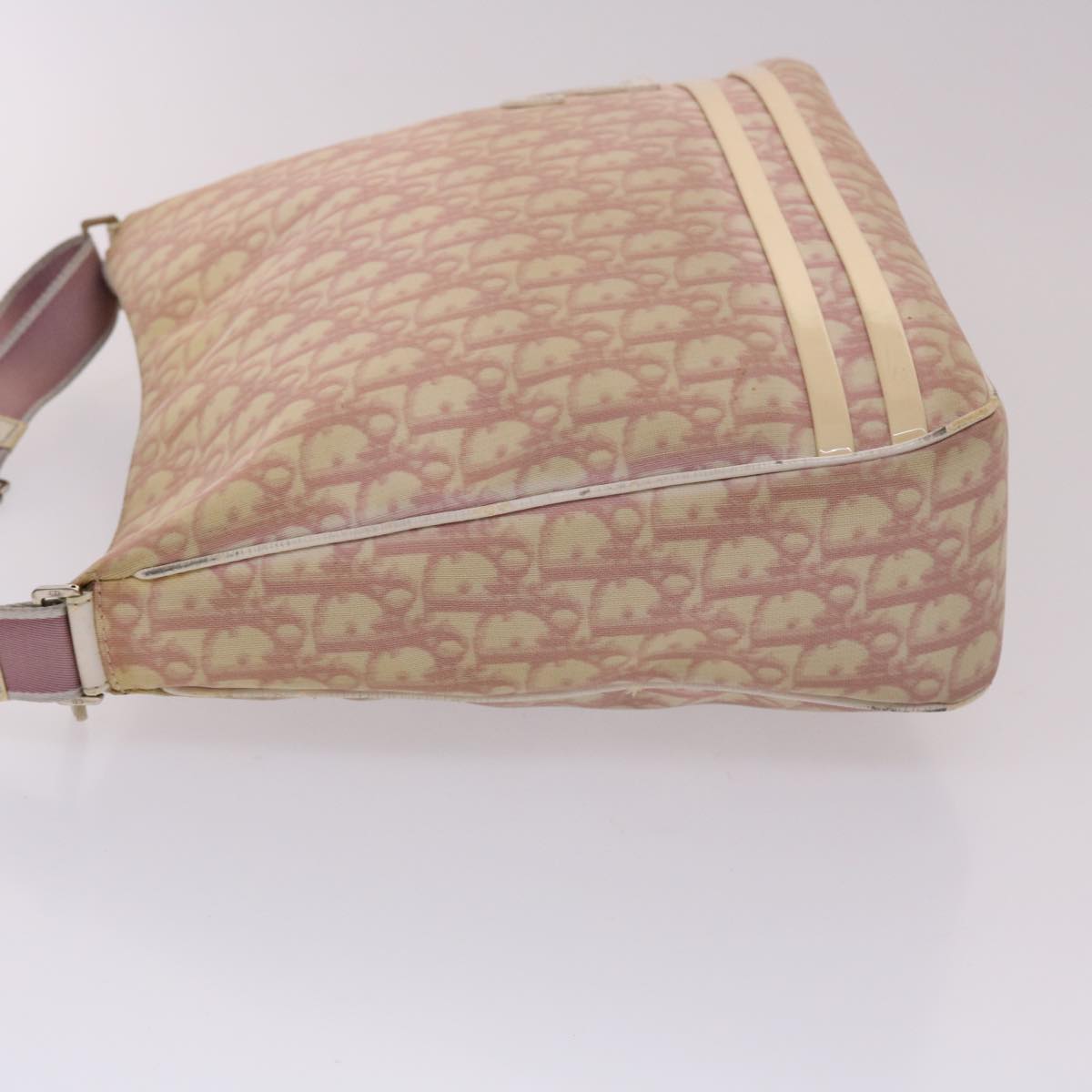 CHRISTIAN DIOR Trotter Canvas Shoulder Bag Pink fm2502
