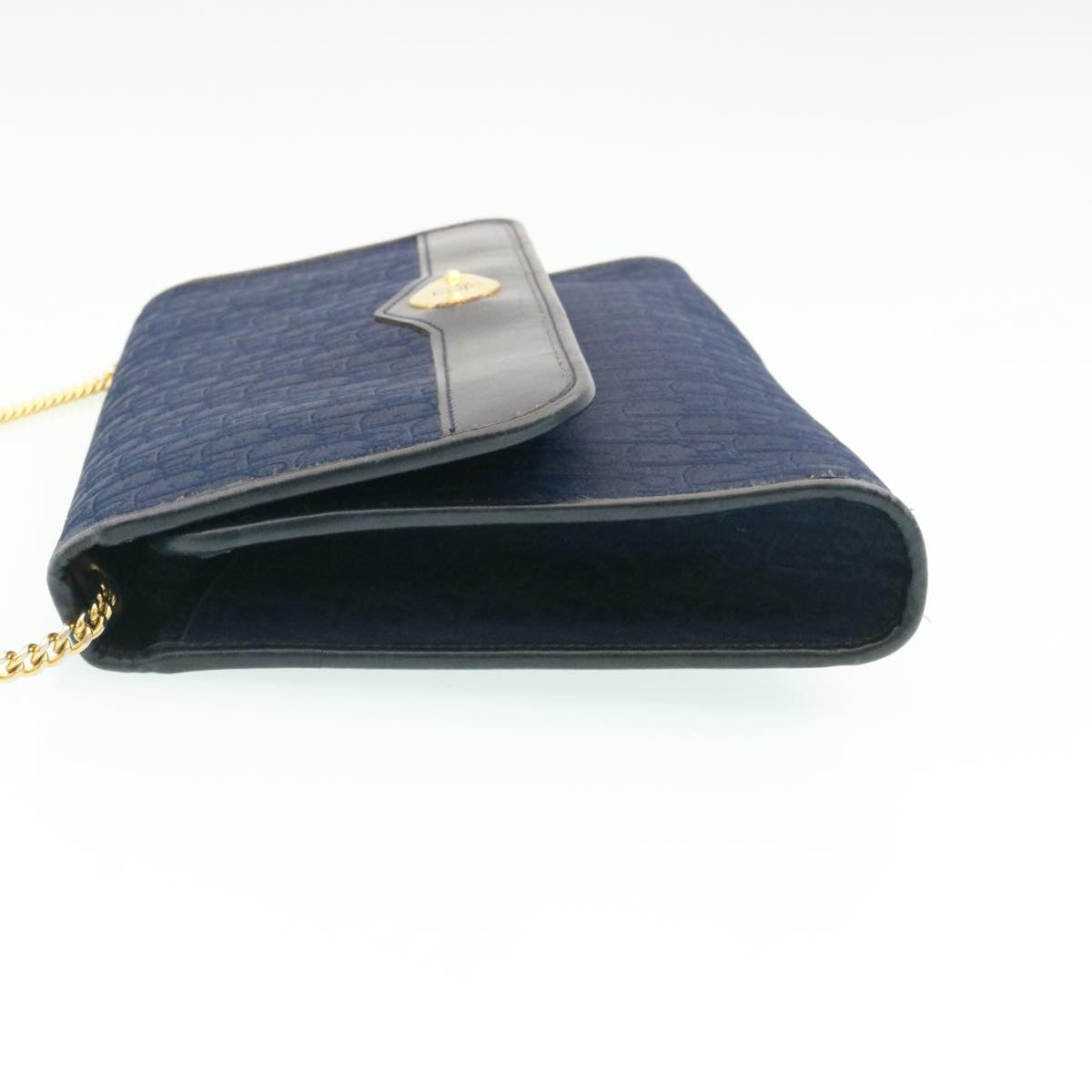 CHRISTIAN DIOR Honeycomb Canvas Shoulder Bag Navy am1653g