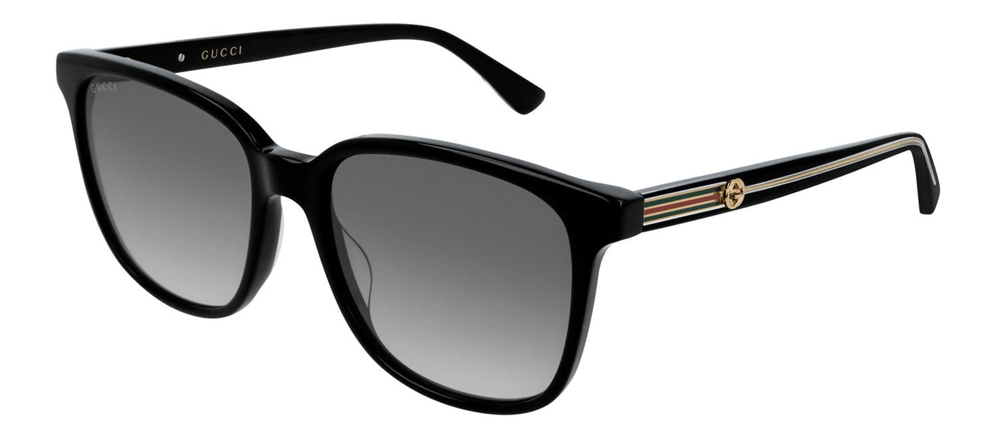Gucci GG 0376SN 001 Square Plastic Black Sunglasses with Grey Gradient Lens