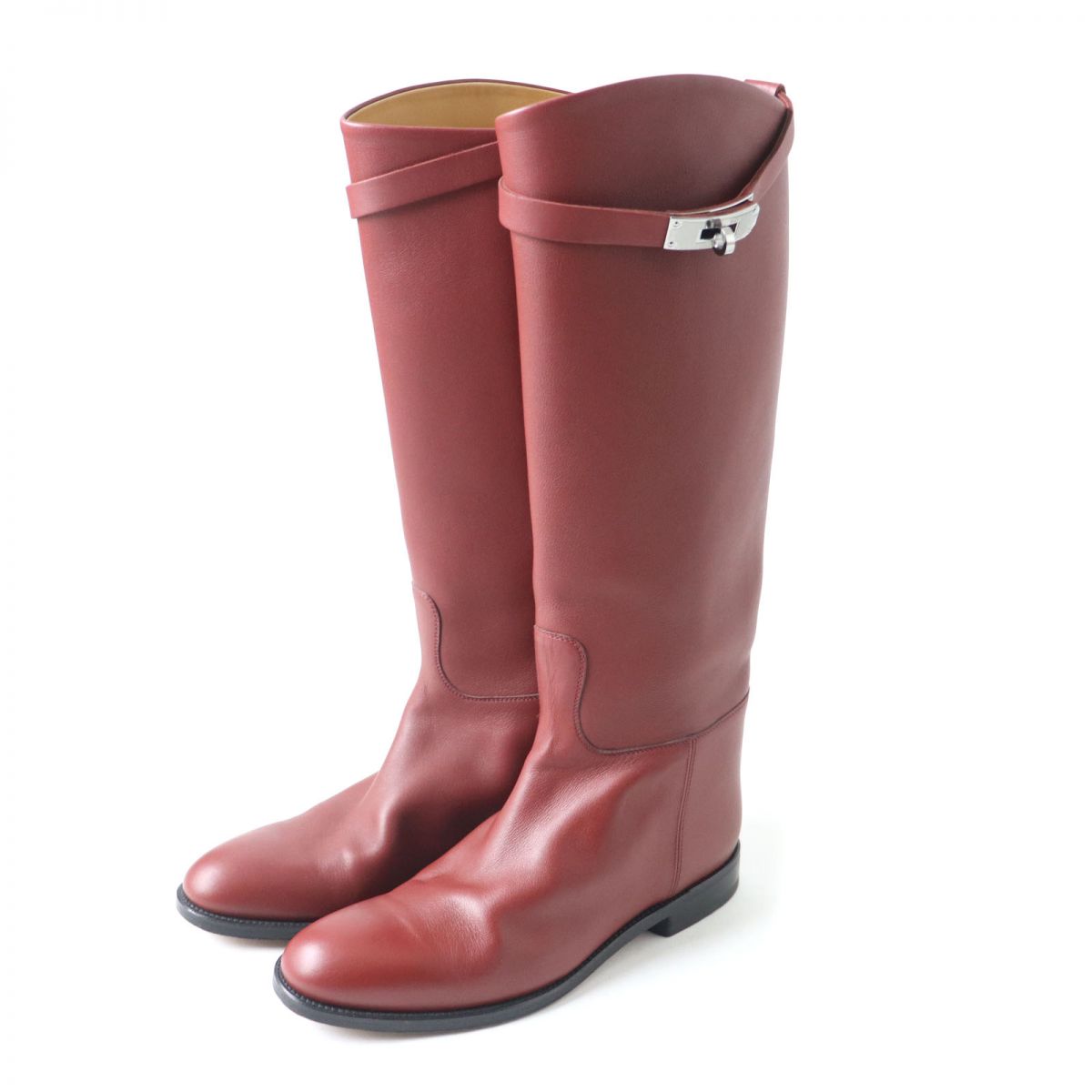 HERMES boots Main: Leather Red type Women 38 d