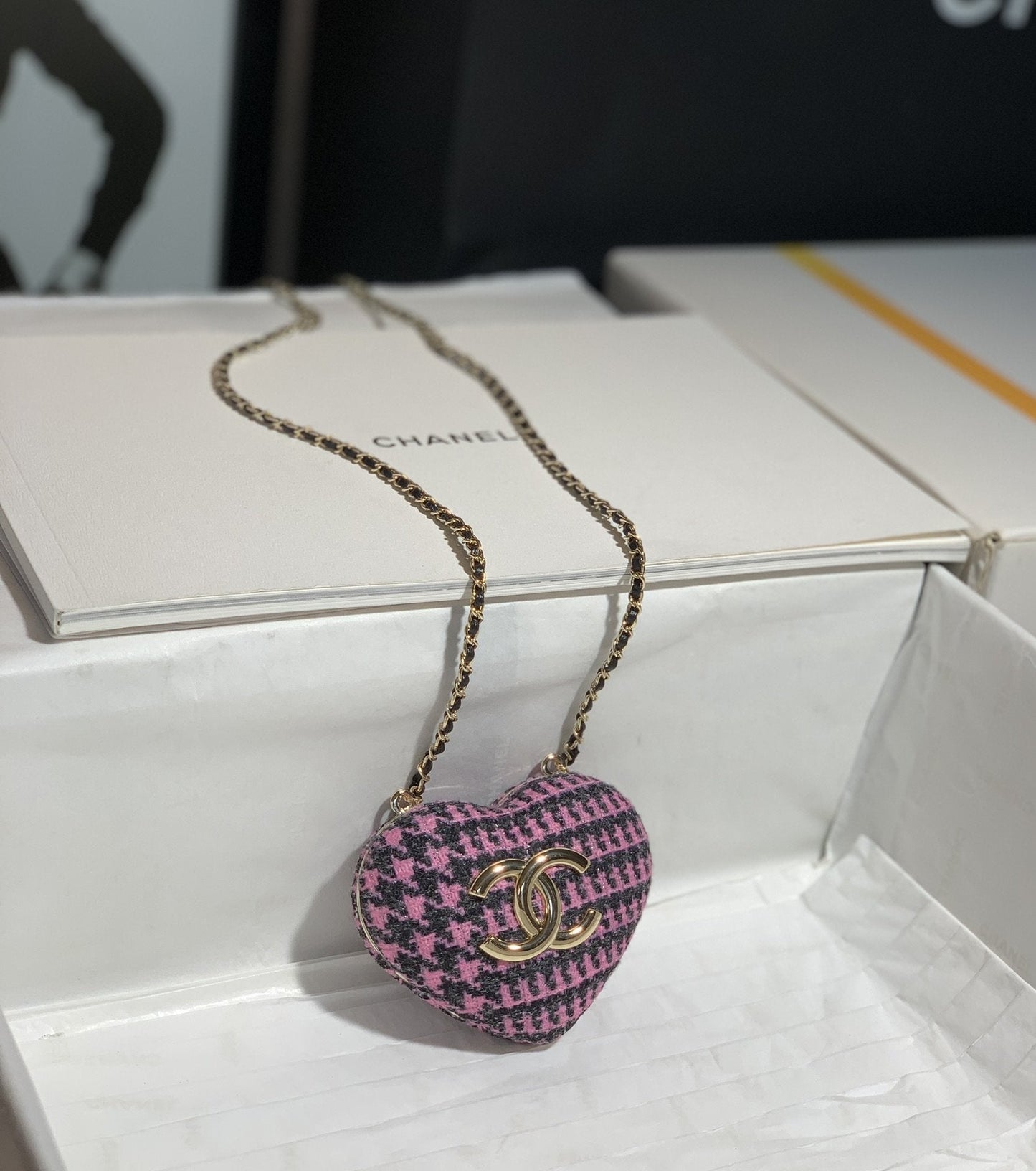 CHLLong Necklace Bag Black And PiNike For Women, Women’s Bags 3in/7cm AB9485 B09330 NK598