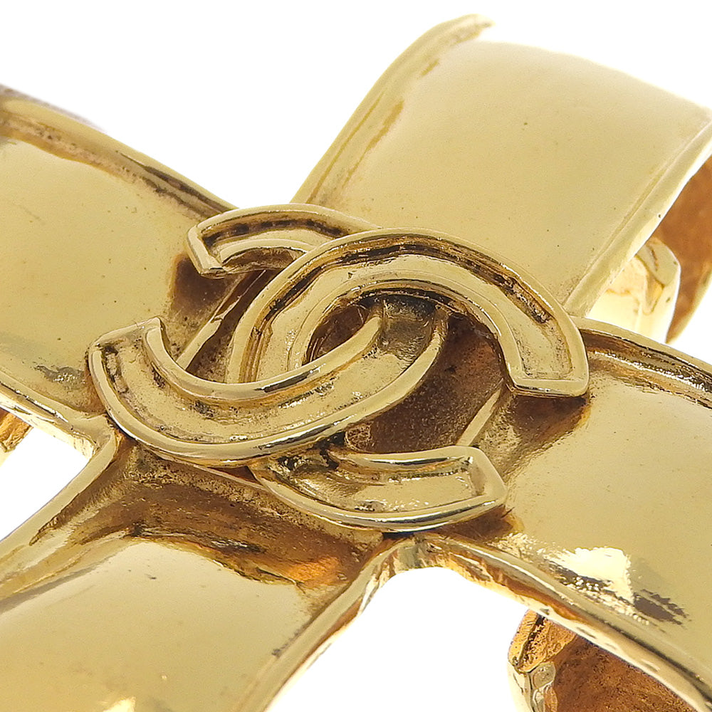 CHANEL Brooch Plated Gold gold COCO Mark cross Women