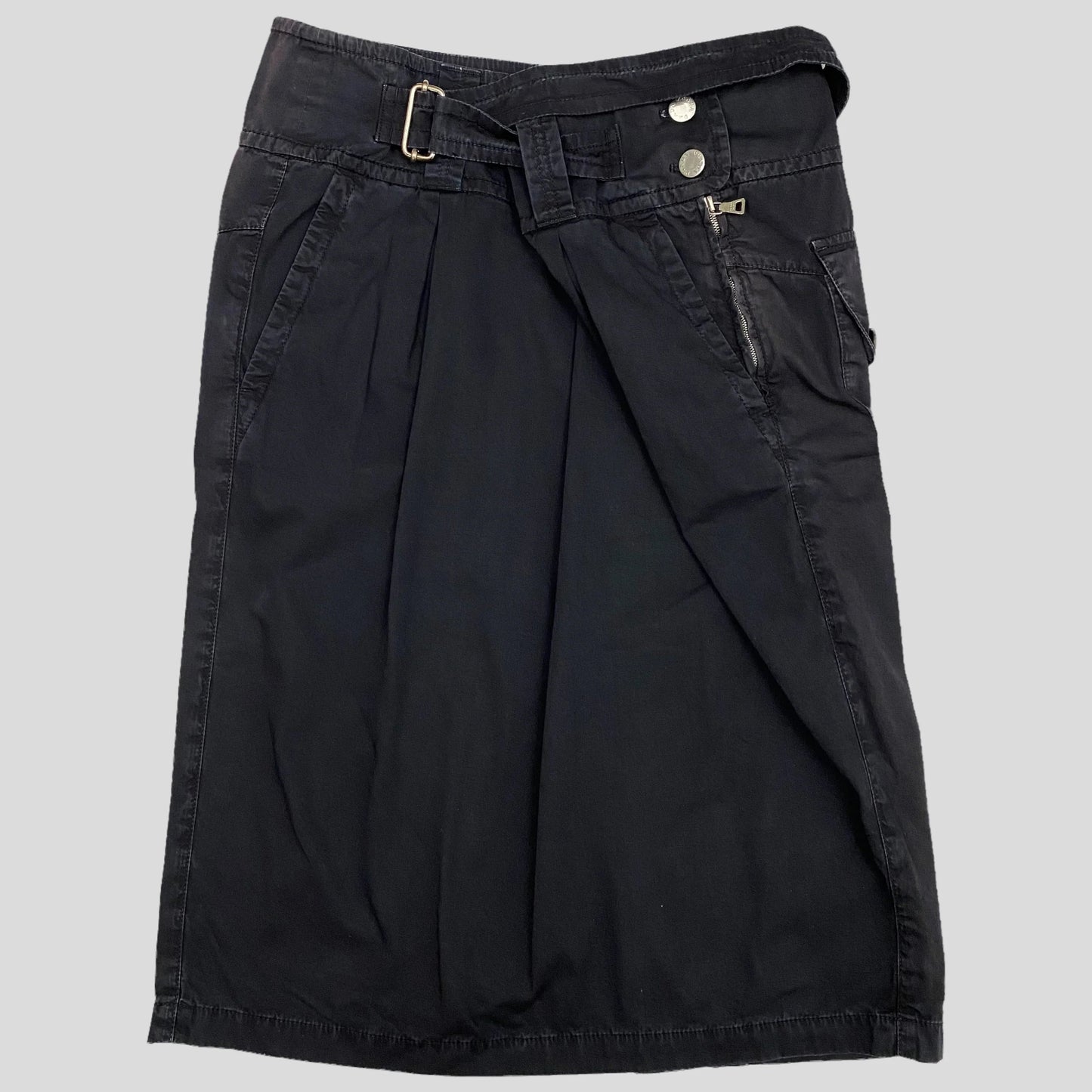 Prada Sport 2004 Midi Belted Cargo Skirt - 12-16