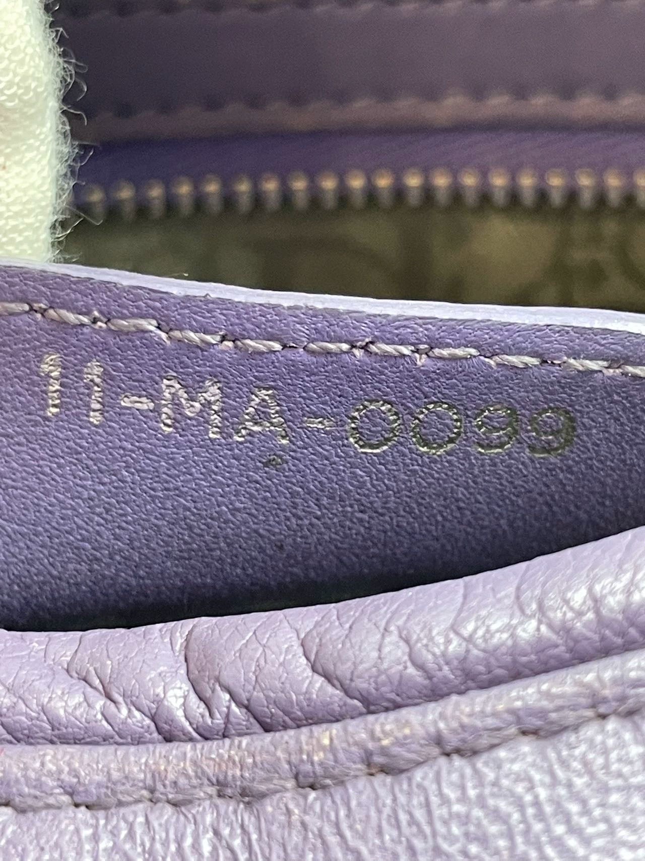 Lady Dior Medium Cannage lambskin leather pastel purple/lilac/lavender handbag with shoulder strap