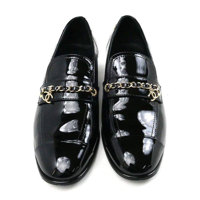 Chanel Coco Mark Charm Patent Leather Loafers