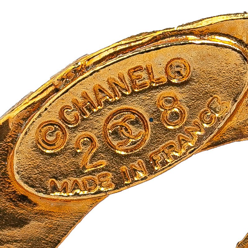 Chanel Gold Plated Coco Mark Round Brooch