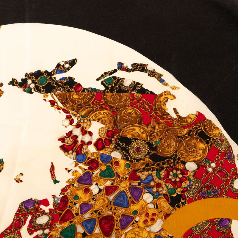 Chanel Coco Mark Jewelry Motif Silk Scarf