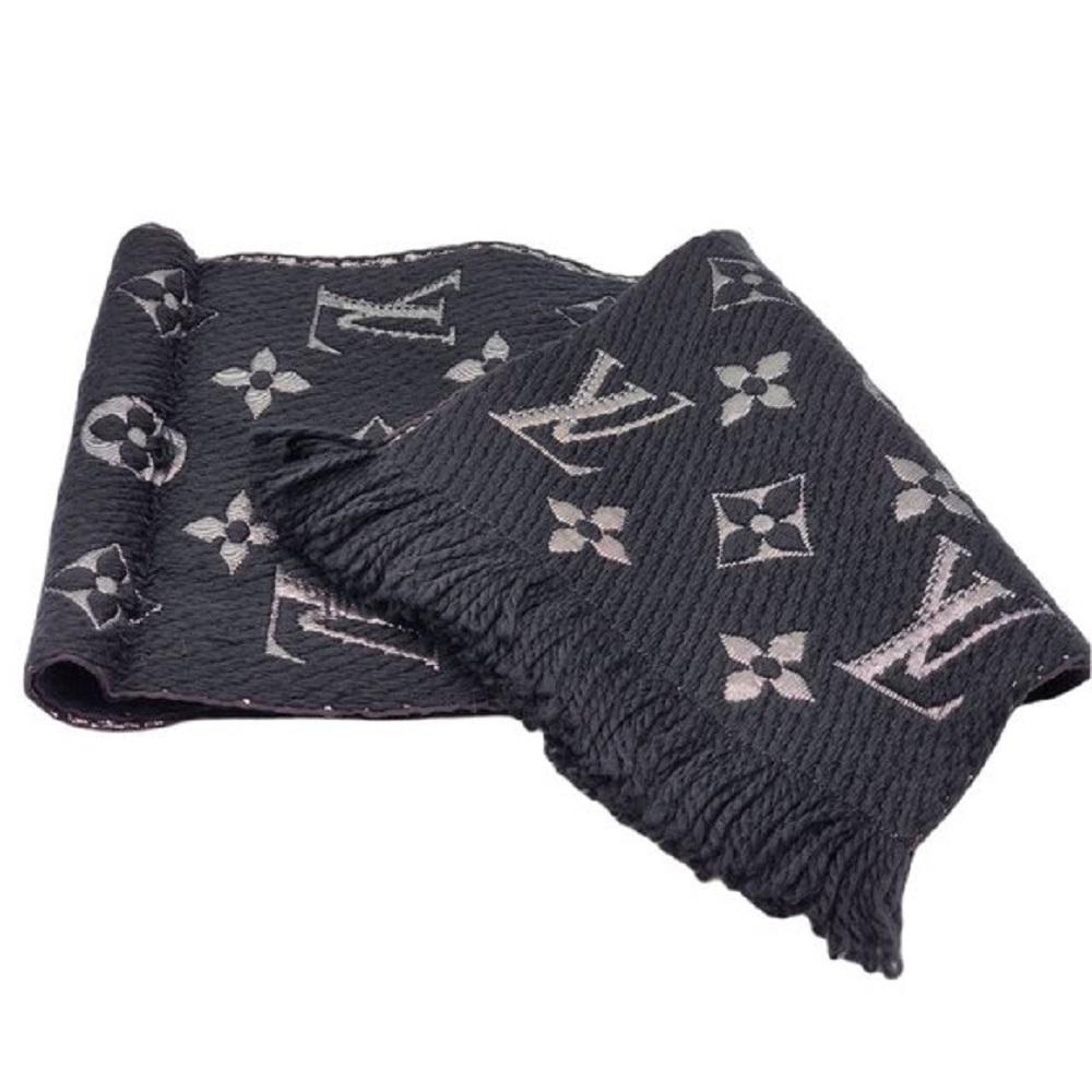 Louis Vuitton Black Logomania Shine Scarf Brand New