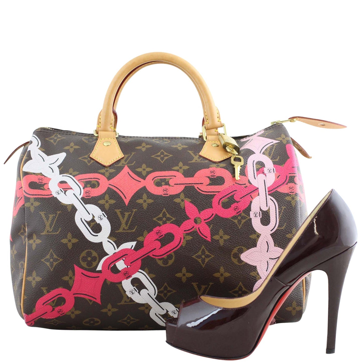 Louis Vuitton Limited Edition Chain Flower Speedy 30