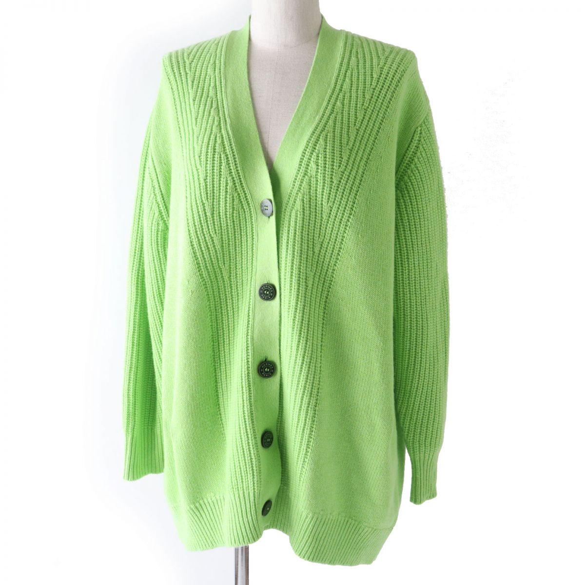 HERMES cardigan Main: 64% cashmere, Main: 36% cotton Light green Women 34 d