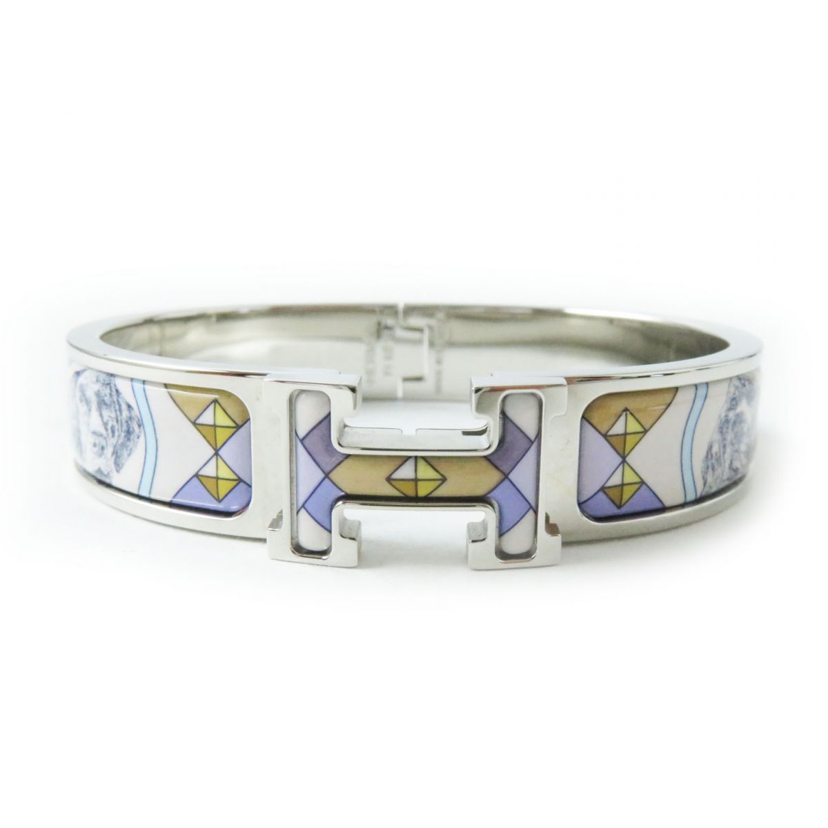 HERMES bracelet Gold Plated Silver multi H Hangul Collier & Chien Click crack PM Women d