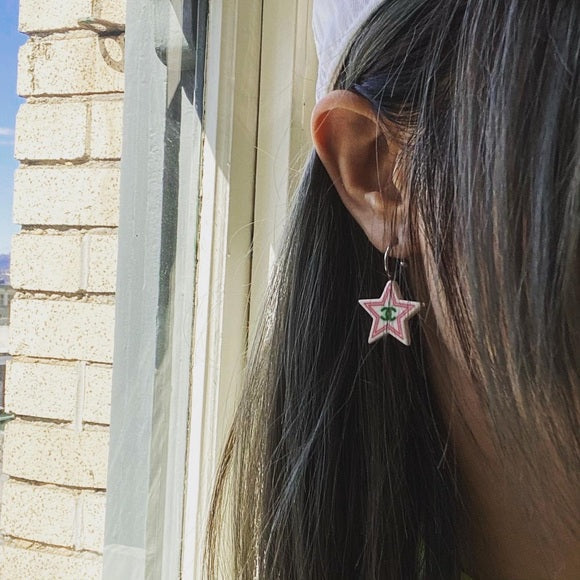CHANEL two colour star earrings (ND)