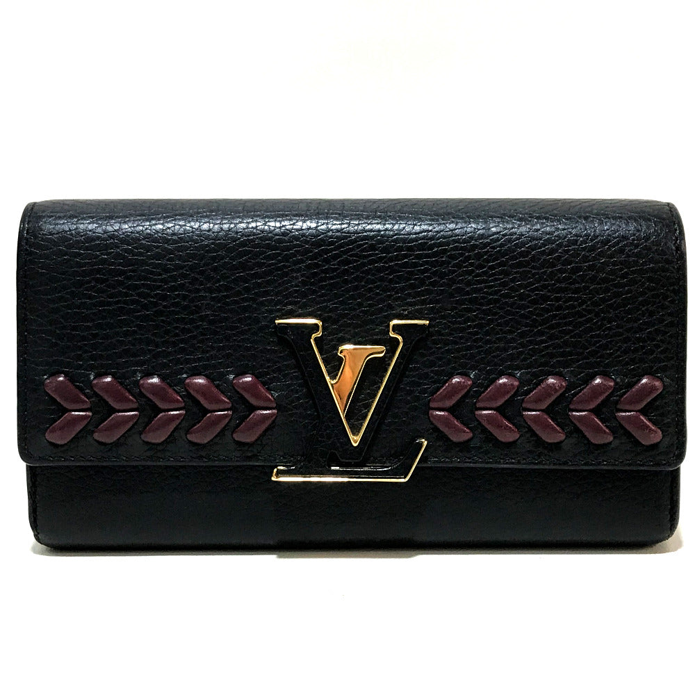 LOUIS VUITTON Folded wallet M62076 Taurillon Clemence Leather black Taurillon Clemence Portefeuille Capsine Women d