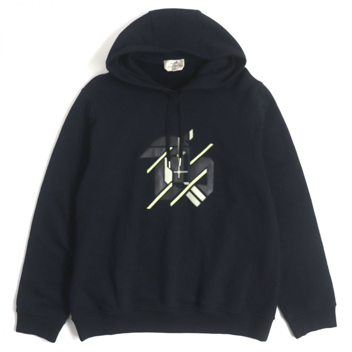 HERMES sweat Main: 100% cotton, Part: Sheepskin, Part: 90% cotton, Part: 10% polyurethane, Part: 100% cotton Dark navy mens XXL d