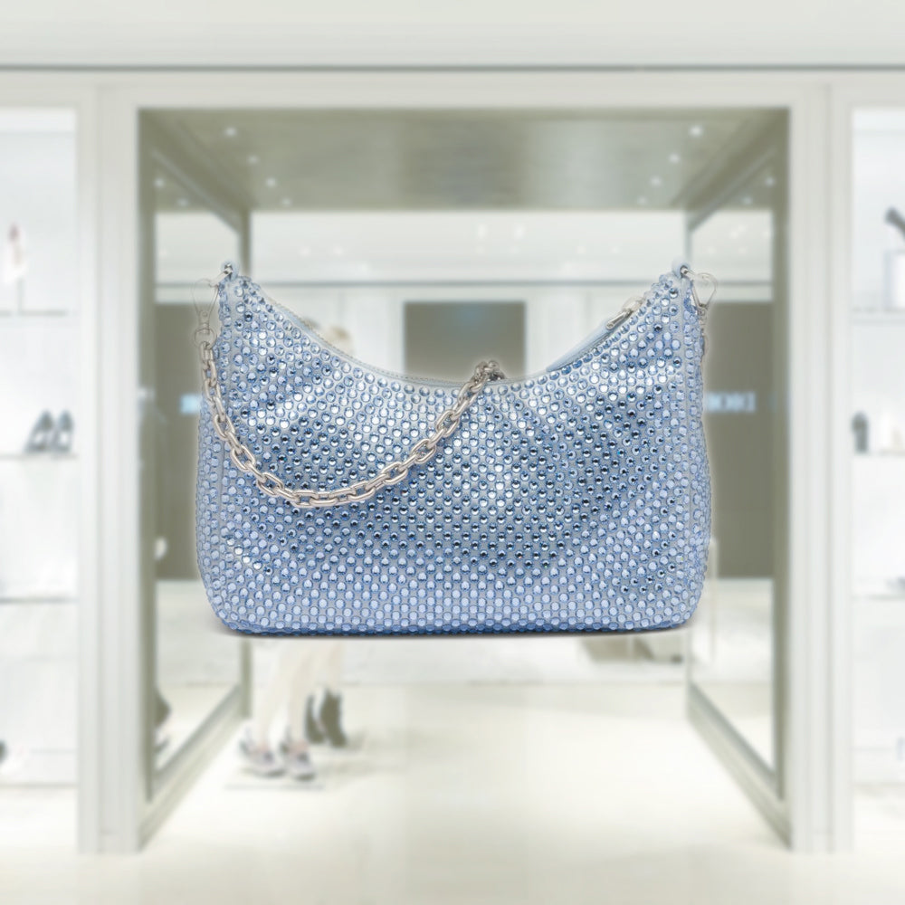 Prada Re-Edition 2005 satin bag with crystals