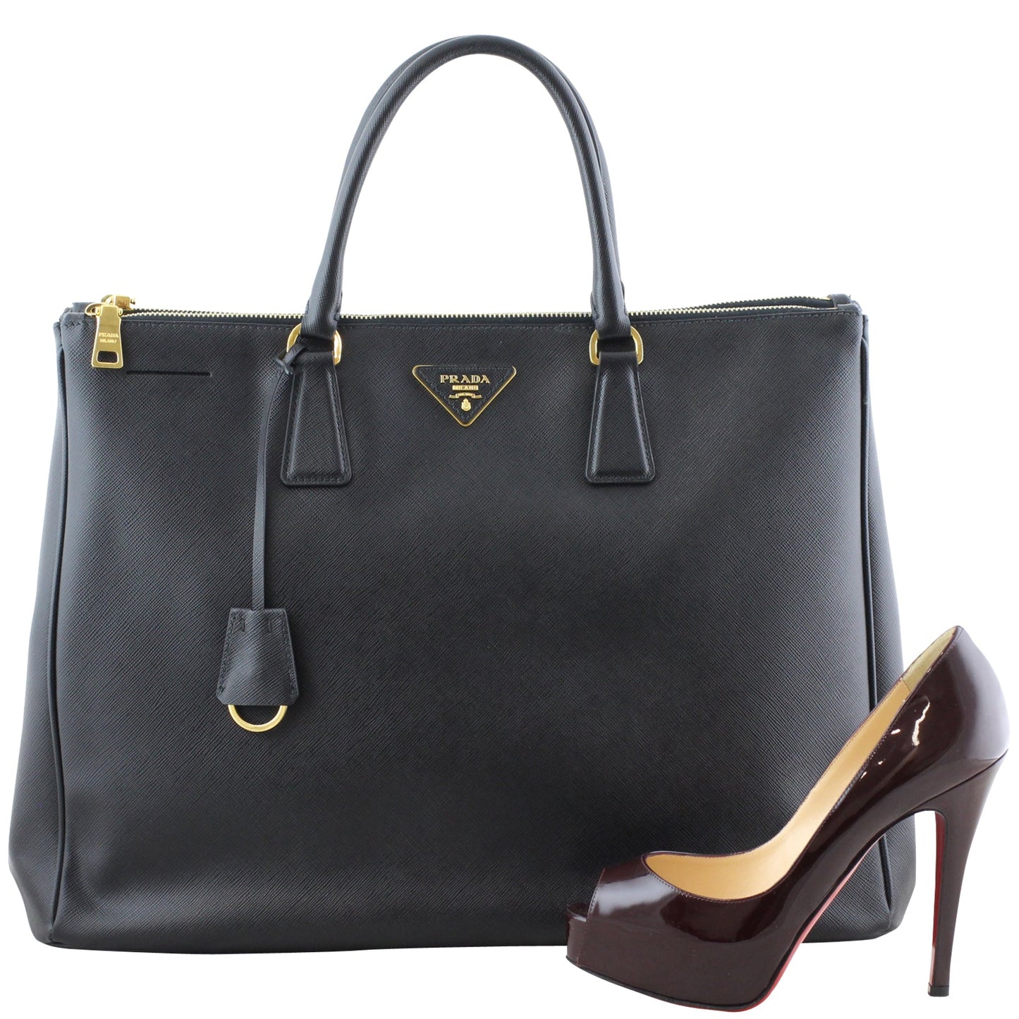 Prada Saffiano Lux Double-Zip Tote Large